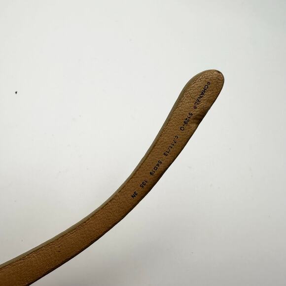 Chanel Leather Temple Beige Quilted Logo Y2K Oval Sunglasses 5129Q Color 71113 - Picture 9 of 11